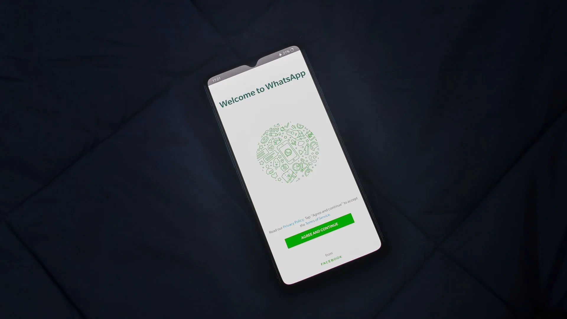 how to clear whatsapp storage on android - smartphone displaying whatsapp login screen